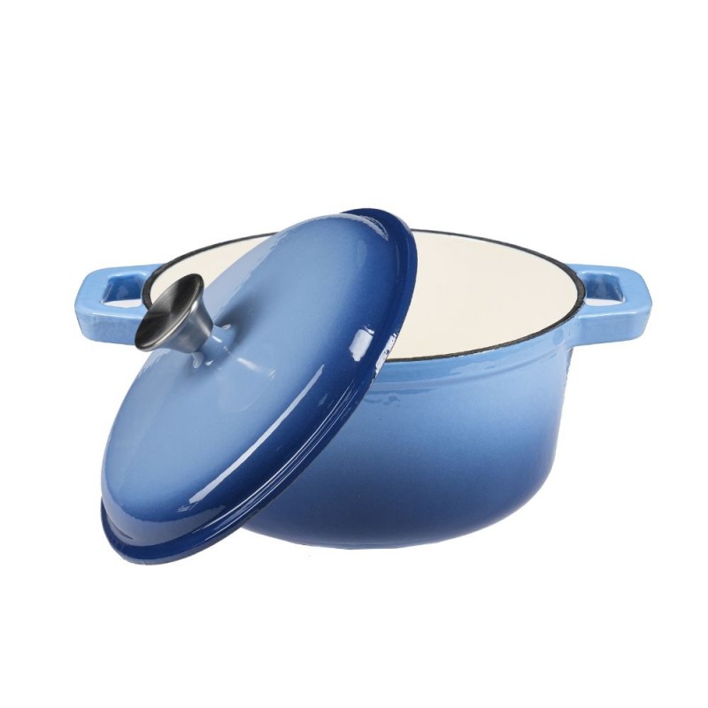 Panela em ferro fundido esmaltado, Azul, Ф24 Panela em ferro fundido esmaltado, Azul, Ф24 -